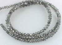 Natural Loose Diamond Round Faceted Bead Salt And Pepper 43.00 Cm 18.25 Ct Q69