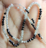 Natural Loose Diamond Bead Shape Black White Color 8.00 inches 9.48 Ct Q66
