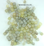 Natural Loose Diamond Undrilled Uncut Rough Cube Shape Yellow Grey Color I3 Clarity 2.00 to 4.00 MM 1.00 Ct Lot Q126