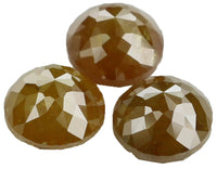 Natural Loose Diamond Round Rose Cut Yellow Coffee Color I3 Clarity 3 Pcs 1.94 Ct L6528