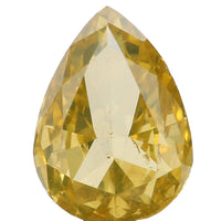 Natural Loose Diamond Pear Greenish Yellow Color SI1 Clarity 6.70 MM 0.59 Ct KDL6470