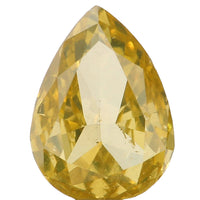 Natural Loose Diamond Pear Greenish Yellow Color SI1 Clarity 6.70 MM 0.59 Ct KDL6470