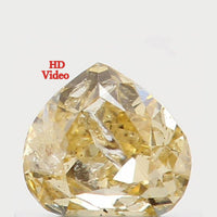 Natural Loose Diamond Heart Yellow Color I2 Clarity 3.00 MM 0.09 Ct KR764