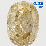 Natural Loose Diamond Oval Orange Yellow Color I2 Clarity 4.10 MM 0.22 Ct KR765