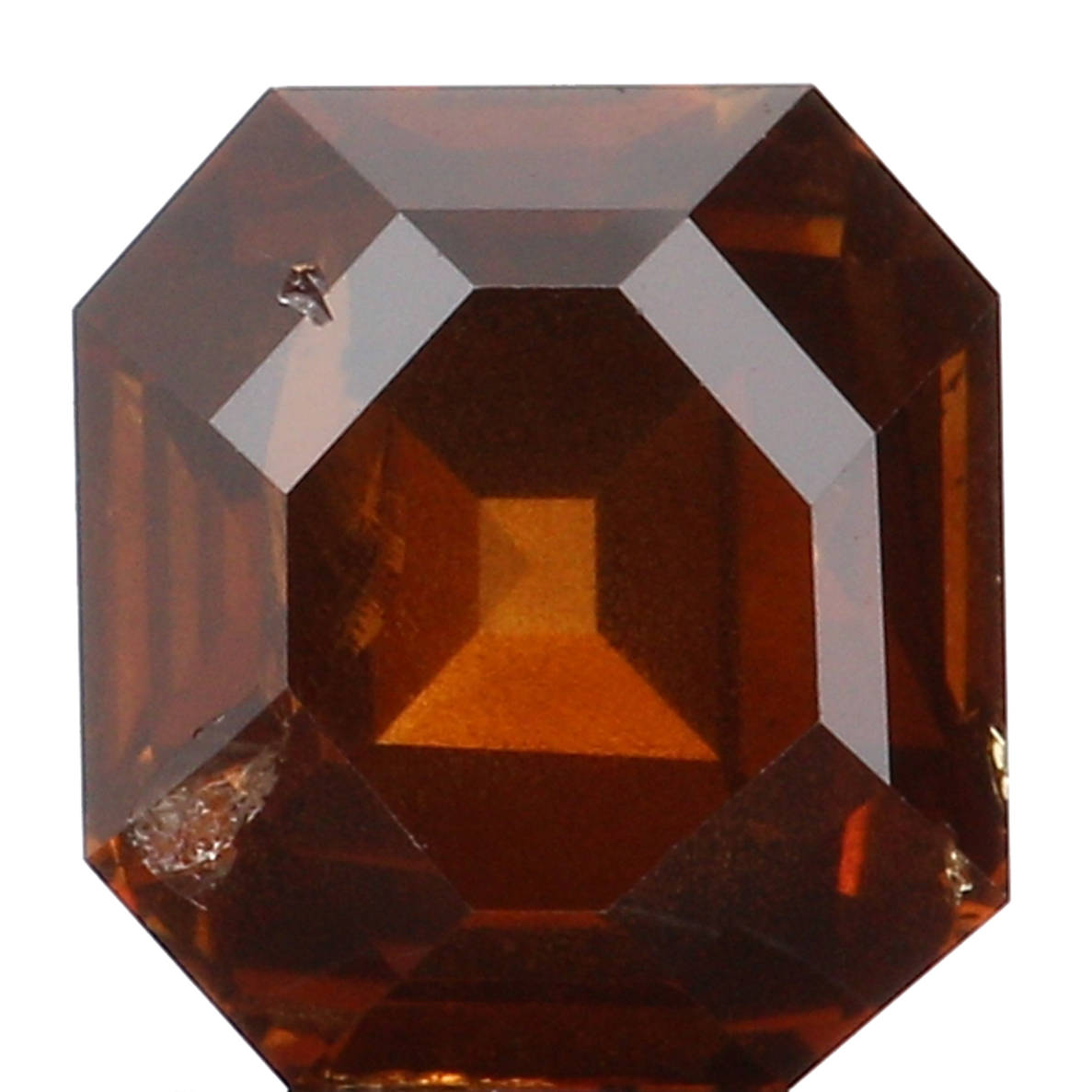 GIA CERTIFIED Natural Loose Diamond Emerald Orangy Brown Color I2 Clarity 6.68 MM 1.59 Ct L2468