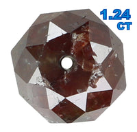 Natural Loose Diamond Round Bead Brown Color I3 Clarity 1.24 Ct 6.00X4.00 MM KR866