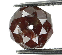 Natural Loose Diamond Round Bead Brown Color I3 Clarity 1.24 Ct 6.00X4.00 MM KR866