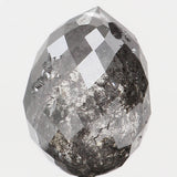 Natural Loose Diamond Drop Black Grey Salt And Pepper Color I1 Clarity 8.10 MM 2.48 Ct KDL5682