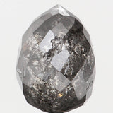 Natural Loose Diamond Drop Black Grey Salt And Pepper Color I1 Clarity 8.10 MM 2.48 Ct KDL5682