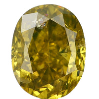 Natural Loose Diamond Oval Yellow Greenish Color SI2 Clarity 4.50 MM 0.73 Ct KDL6455