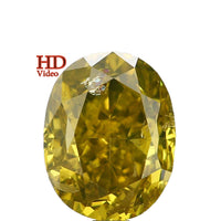 Natural Loose Diamond Oval Yellow Greenish Color SI2 Clarity 4.50 MM 0.73 Ct KDL6455