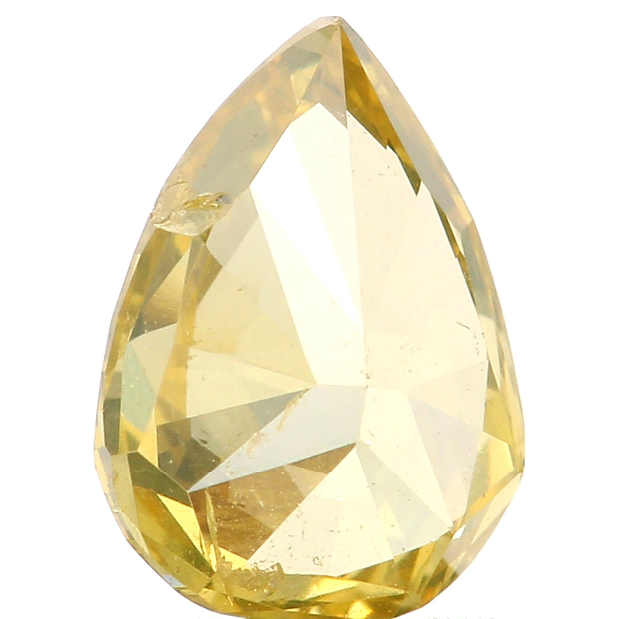 Natural Loose Diamond Pear Greenish Yellow Color SI1 Clarity 6.70 MM 0.59 Ct KDL6470