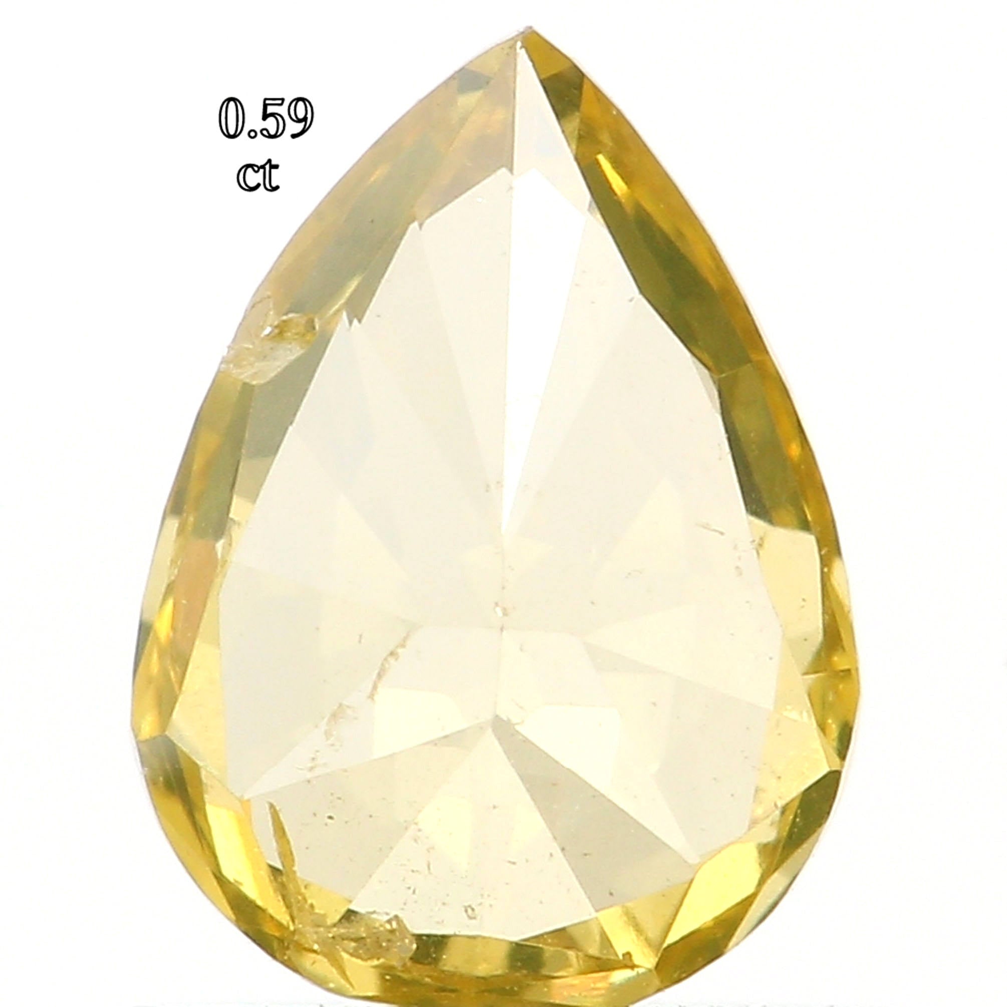 Natural Loose Diamond Pear Greenish Yellow Color SI1 Clarity 6.70 MM 0.59 Ct KDL6470