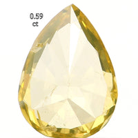 Natural Loose Diamond Pear Greenish Yellow Color SI1 Clarity 6.70 MM 0.59 Ct KDL6470