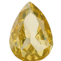 Natural Loose Diamond Pear Greenish Yellow Color SI1 Clarity 6.70 MM 0.59 Ct KDL6470