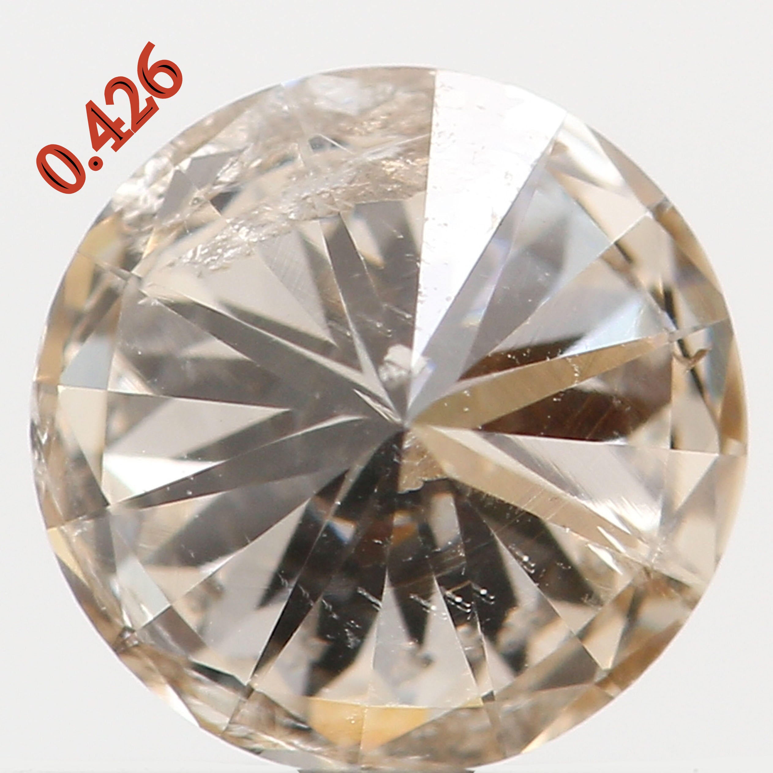 0.426 Ct Natural Loose Diamond, Brown Diamond, Round Diamond, Round Brilliant Cut Diamond, Sparkling Diamond, Rustic Diamond L5254