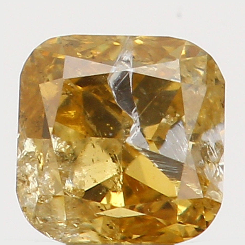 0.15 Ct Natural Loose Diamond Cushion Yellow Coffee Color I1 Clarity 2.80 MM  L5382