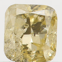 Natural Loose Diamond Cushion Yellow Color I1 Clarity 3.40 MM 0.22 Ct L5597