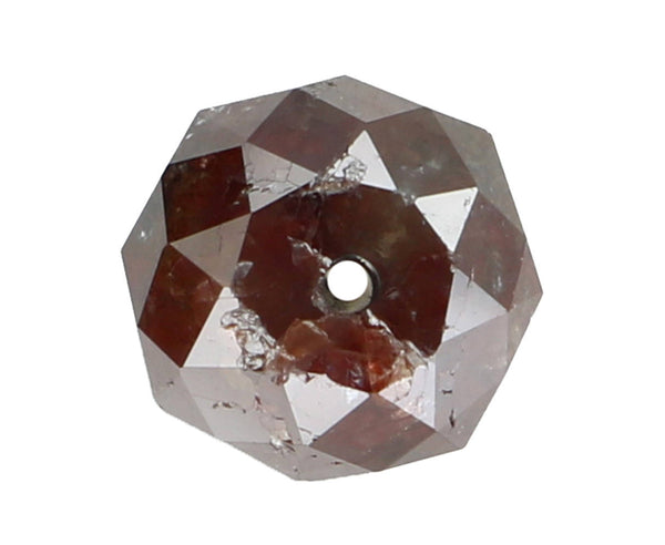 Natural Loose Diamond Round Bead Brown Color I3 Clarity 1.24 Ct 6.00X4.00 MM KR866
