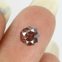 Natural Loose Diamond Round Bead Brown Color I3 Clarity 1.24 Ct 6.00X4.00 MM KR866