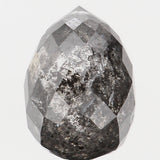 Natural Loose Diamond Drop Black Grey Salt And Pepper Color I1 Clarity 8.10 MM 2.48 Ct KDL5682