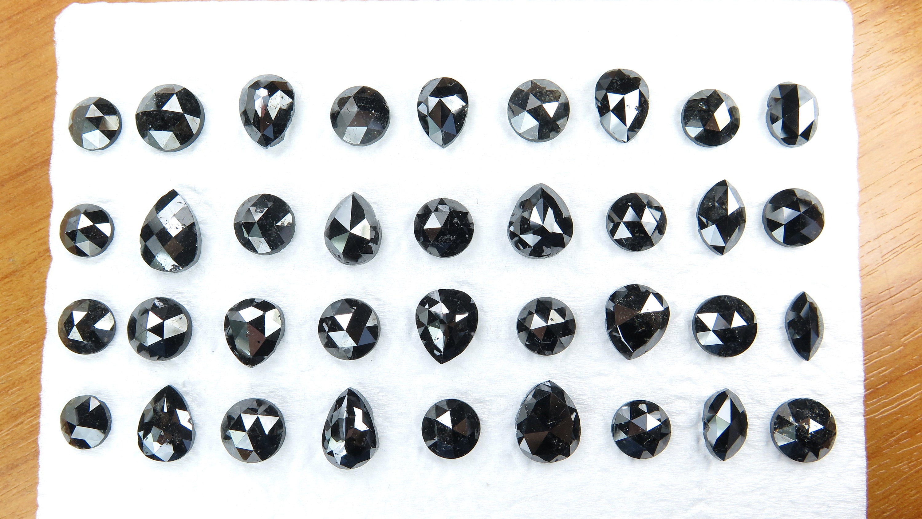 Pick Any-Natural Loose Diamond Pear Round and Marquise Rose Cut Jet Black Fancy Colour Pick Any-Natural