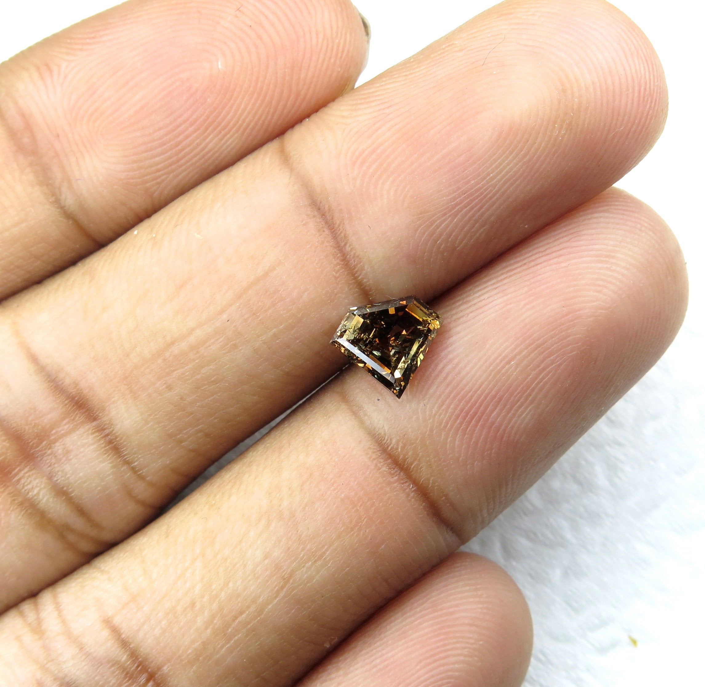 Natural Loose Diamonds Fancy Deep Orange Brown 6.80 MM 1.33 Ct