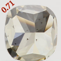 Natural Loose Diamond Cushion Brownish Yellow Color SI2 Clarity 4.90 MM 0.71 Ct KDL5778