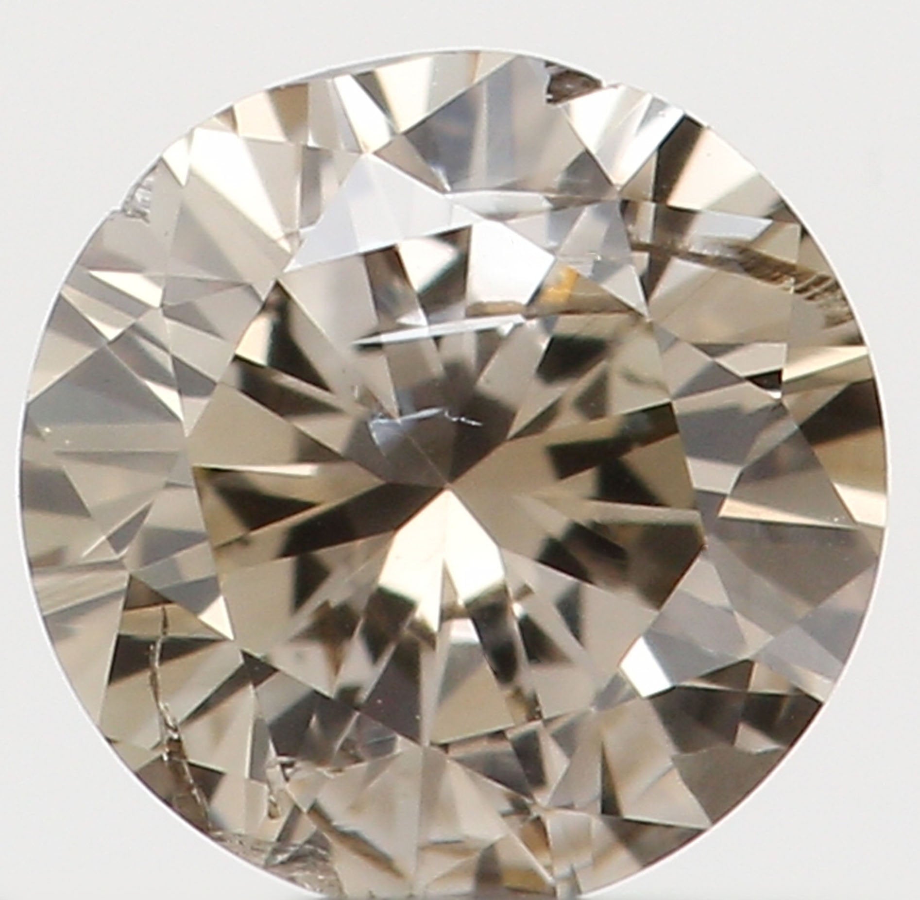 Natural Loose Diamond Round Brown Color I2 Clarity 3.80 MM 0.21 Ct KR801