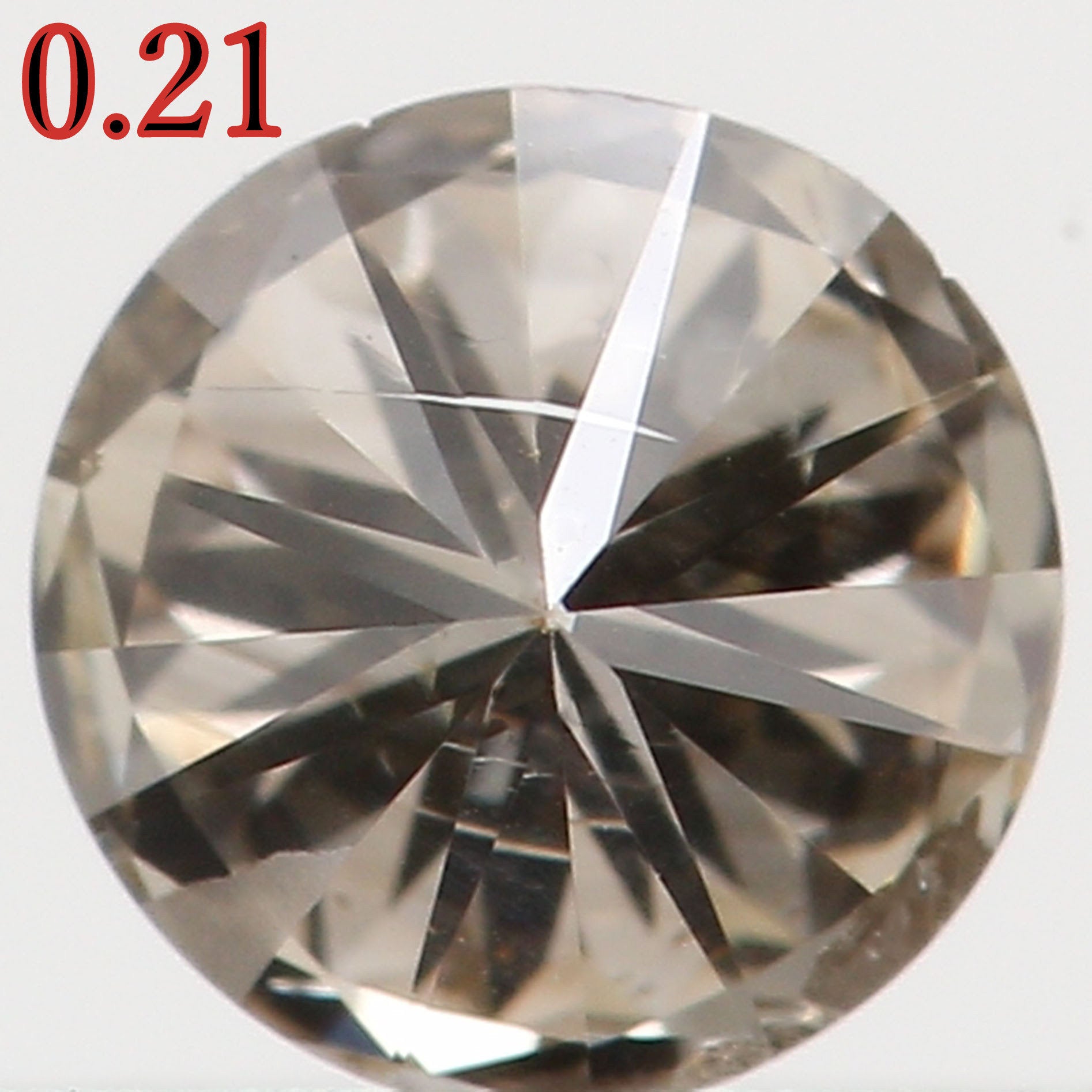 Natural Loose Diamond Round Brown Color I2 Clarity 3.80 MM 0.21 Ct KR801