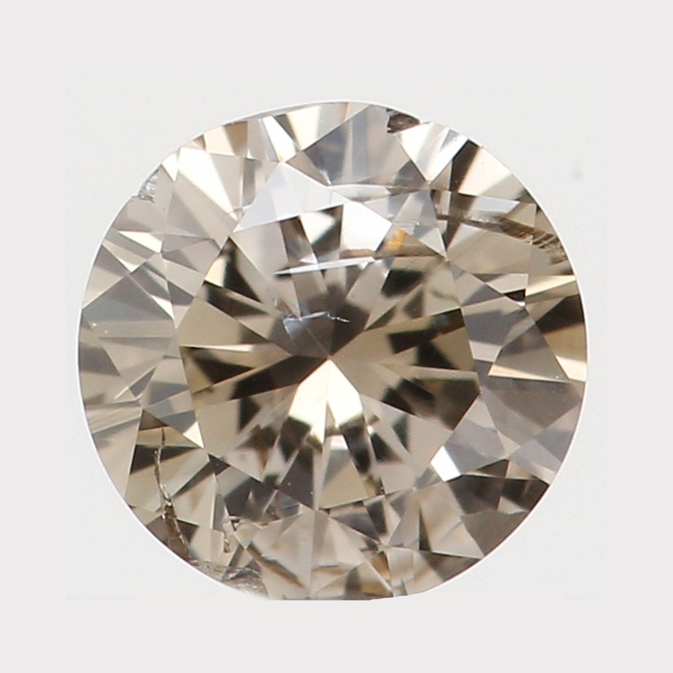 Natural Loose Diamond Round Brown Color I2 Clarity 3.80 MM 0.21 Ct KR801