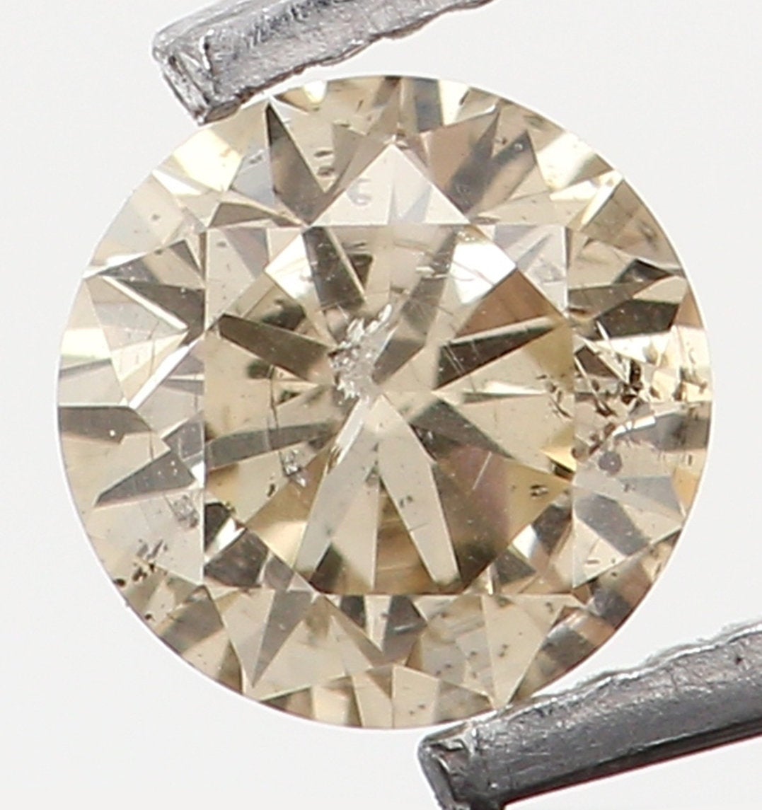 Natural Loose Diamond Round Brown Color I1 Clarity 3.00 MM 0.10 Ct L5462