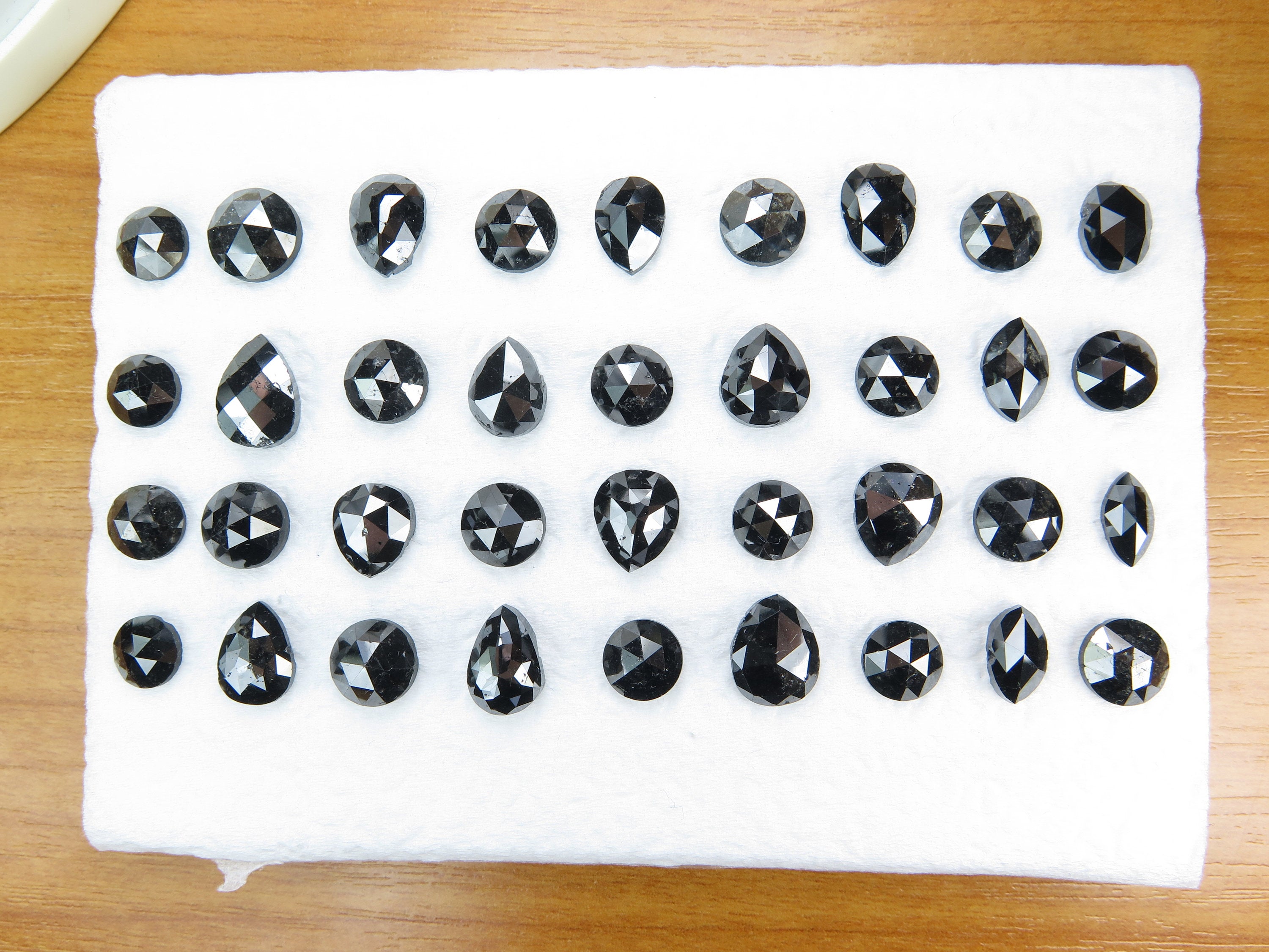 Pick Any-Natural Loose Diamond Pear Round and Marquise Rose Cut Jet Black Fancy Colour Pick Any-Natural