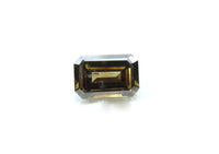 Natural Loose Diamond Emerald Fancy Deep Yellow Brown SI1 Clarity 6.90 MM 0.98 Ct