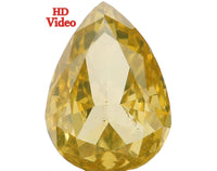 Natural Loose Diamond Pear Greenish Yellow Color SI1 Clarity 6.70 MM 0.59 Ct KDL6470