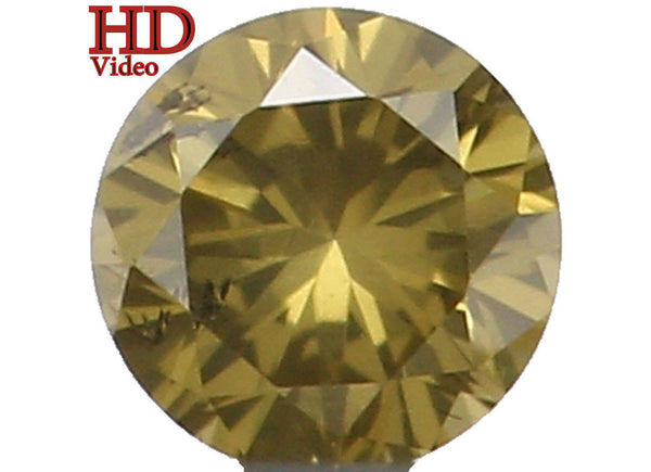 Natural Loose Diamond Round Yellowish Green Color SI1 Clarity 2.23 MM 0.047 Ct KR1371