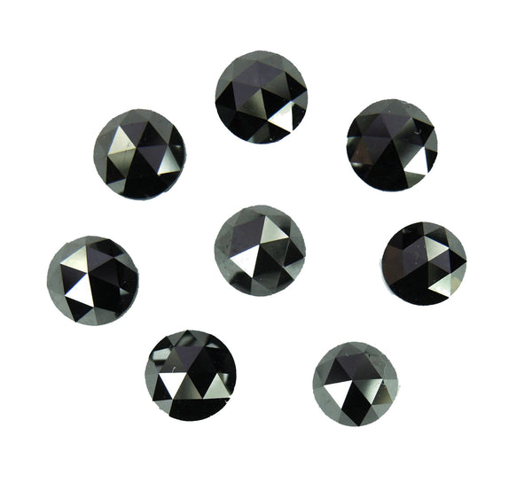 Natural Loose Diamond Round Rose Cut Chakri Black Color I3 Clarity 5 Pcs Lot 3.00 MM Q42
