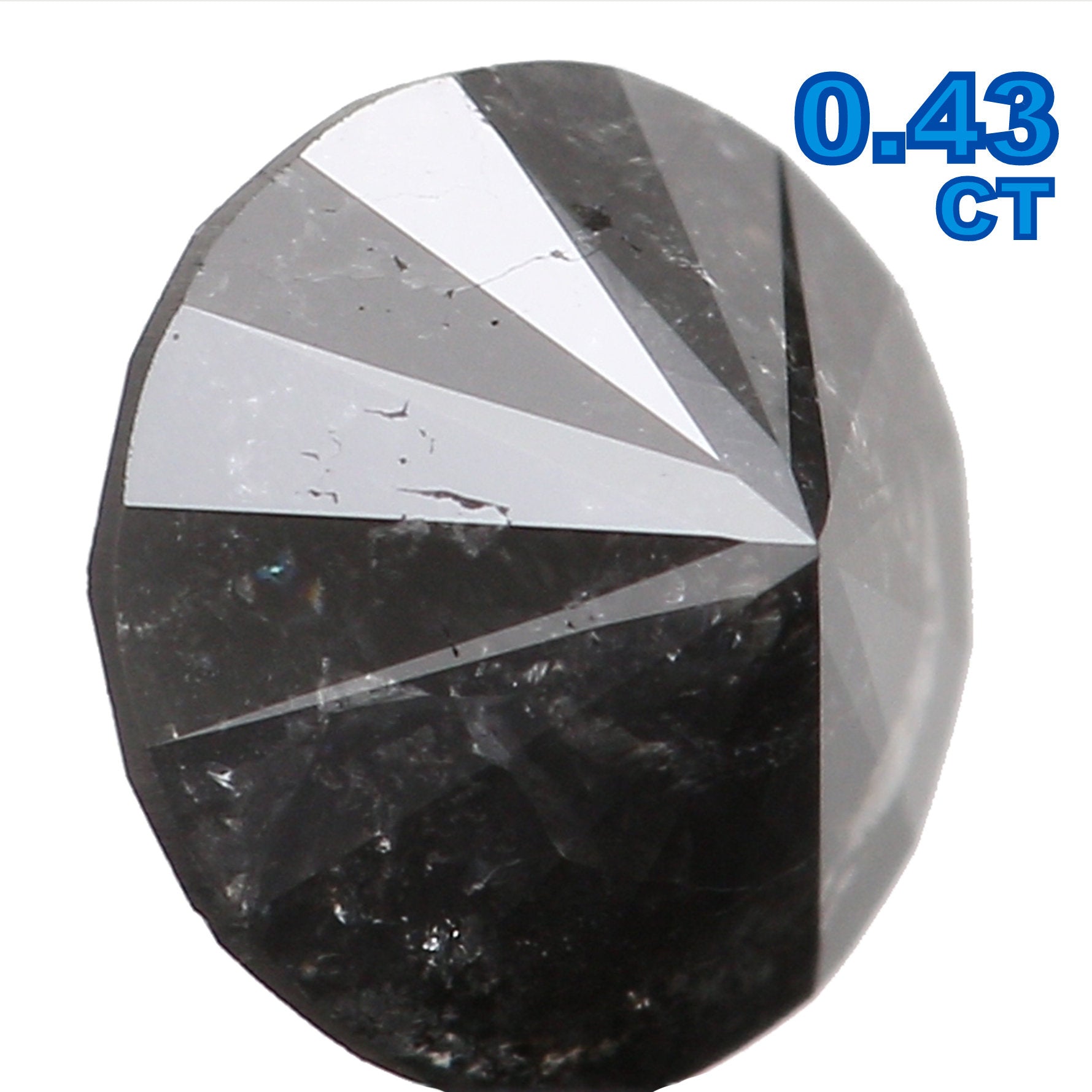 0.43 CT Natural Loose Round Shape Diamond Black Grey Color Round Shape Diamond 4.75 MM Salt And Pepper Round Brilliant Cut Diamond QL5995
