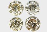 Natural Loose Diamond Round Brown Color SI1 Clarity 4 Pcs 0.15 Ct L6071