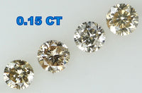 Natural Loose Diamond Round Brown Color SI1 Clarity 4 Pcs 0.15 Ct L6071