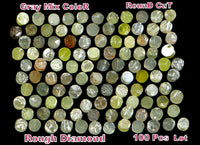 Natural Loose Diamond Rough Tablet Round Cut Mix Color Yellow Grey Brown 100 pcs lot  Q55