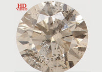 0.17 Ct Natural Loose Diamond, Brown Diamond, Round Diamond, Round Brilliant Cut Diamond, Sparkling Diamond, Rustic Diamond L4398