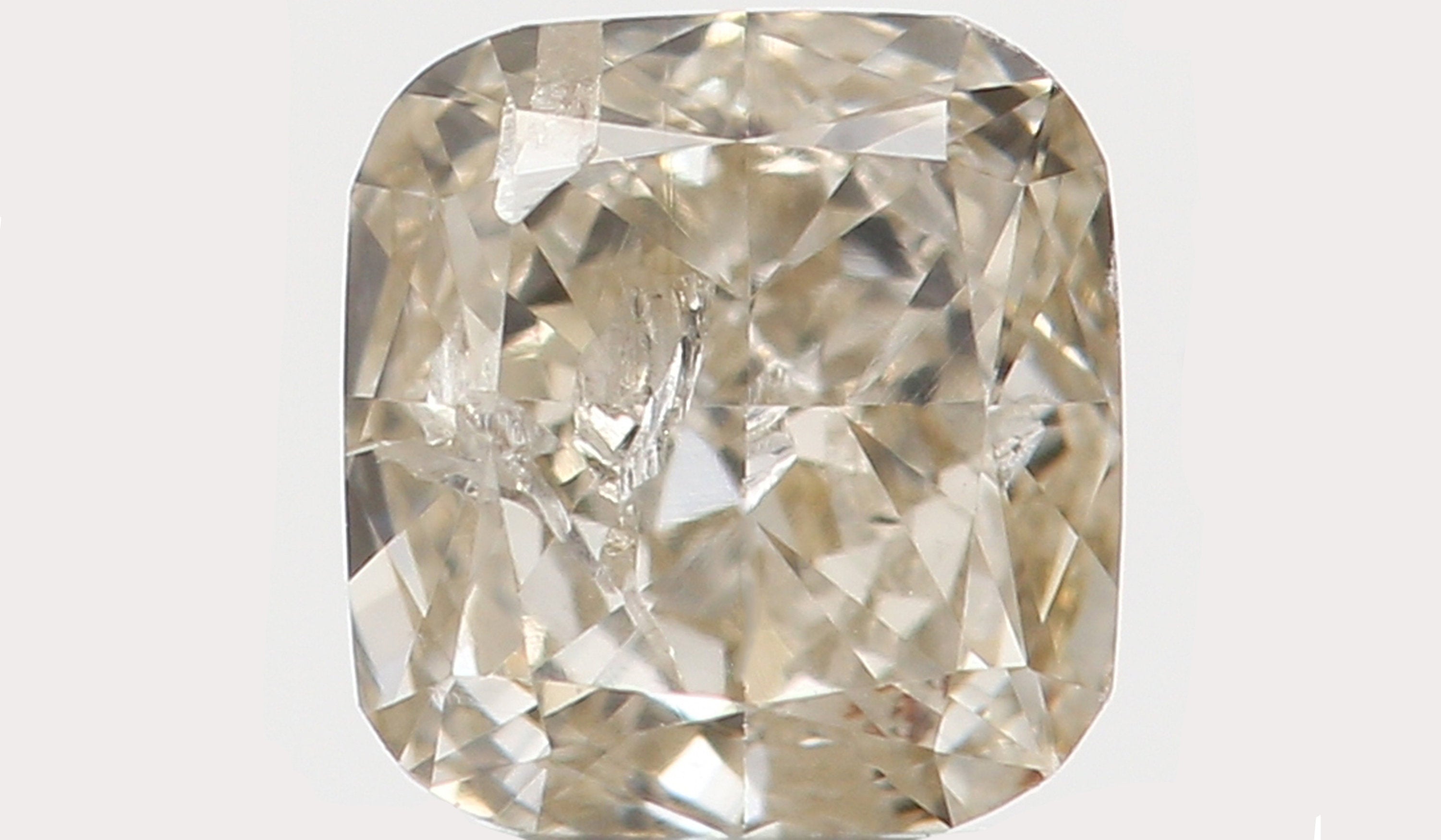 Natural Loose Diamond Cushion Yellow Grey Color I1 Clarity 3.60 MM 0.21 Ct KR858