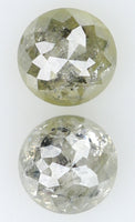 Natural Loose Diamond Round Rose Cut Grey Color I3 Clarity 2 Pcs 0.97 Ct L6427