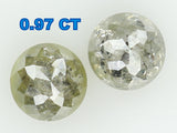 Natural Loose Diamond Round Rose Cut Grey Color I3 Clarity 2 Pcs 0.97 Ct L6427