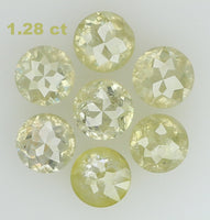 Natural Loose Diamond Round Rose Cut Yellow Grey Color I3 Clarity 7 Pcs 1.28 Ct KDL5985