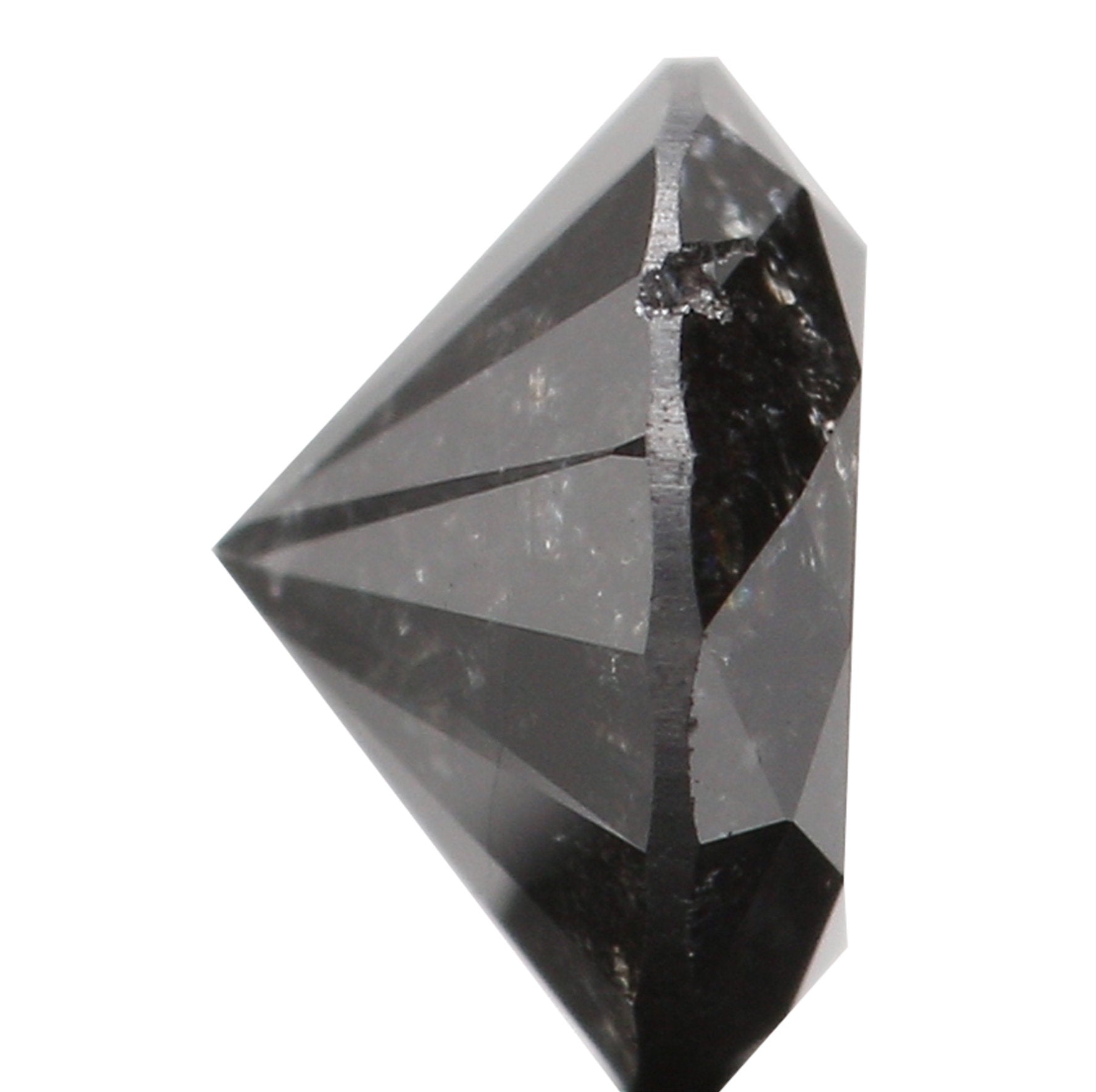 0.43 CT Natural Loose Round Shape Diamond Black Grey Color Round Shape Diamond 4.75 MM Salt And Pepper Round Brilliant Cut Diamond QL5995