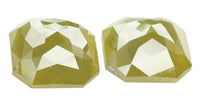 Natural Loose Diamond Radiant Pair Green Color I3 Clarity 2 Pcs 2.39 Ct KDK622