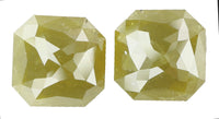 Natural Loose Diamond Radiant Pair Green Color I3 Clarity 2 Pcs 2.39 Ct KDK622