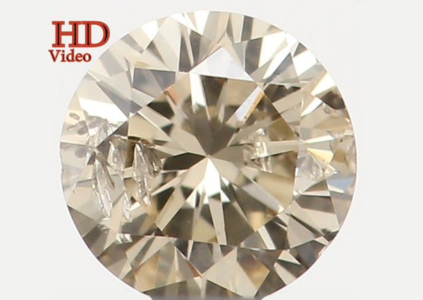 Natural Loose Diamond Round Brown Color SI2 Clarity 3.20 MM 0.12 Ct KR1083
